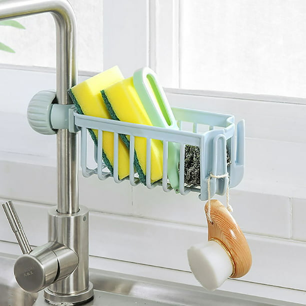 Kitchen Sink Faucet Sponge Soap Storage Organizer Cloth Drain Shelf Holder I0O5